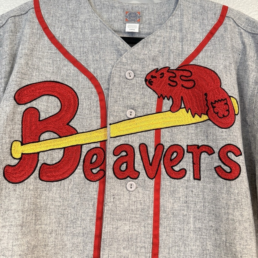 Ebbets Field Flannels Portland Beavers Large 100% Wool Baseball Jersey USA #16